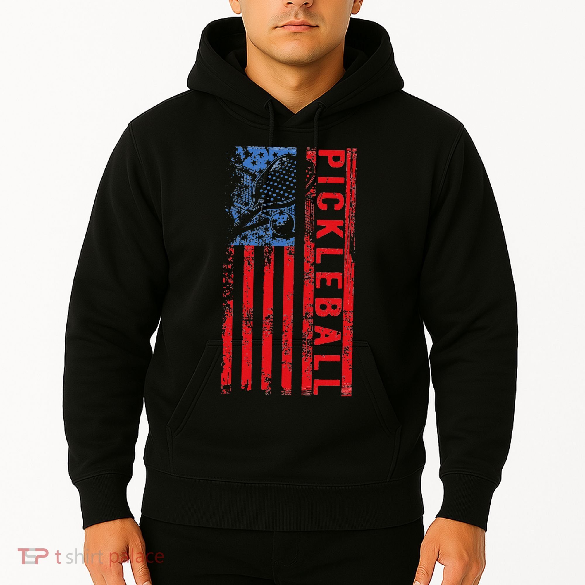 Us Flag Pickleball American Pickleball Player Hoodie
