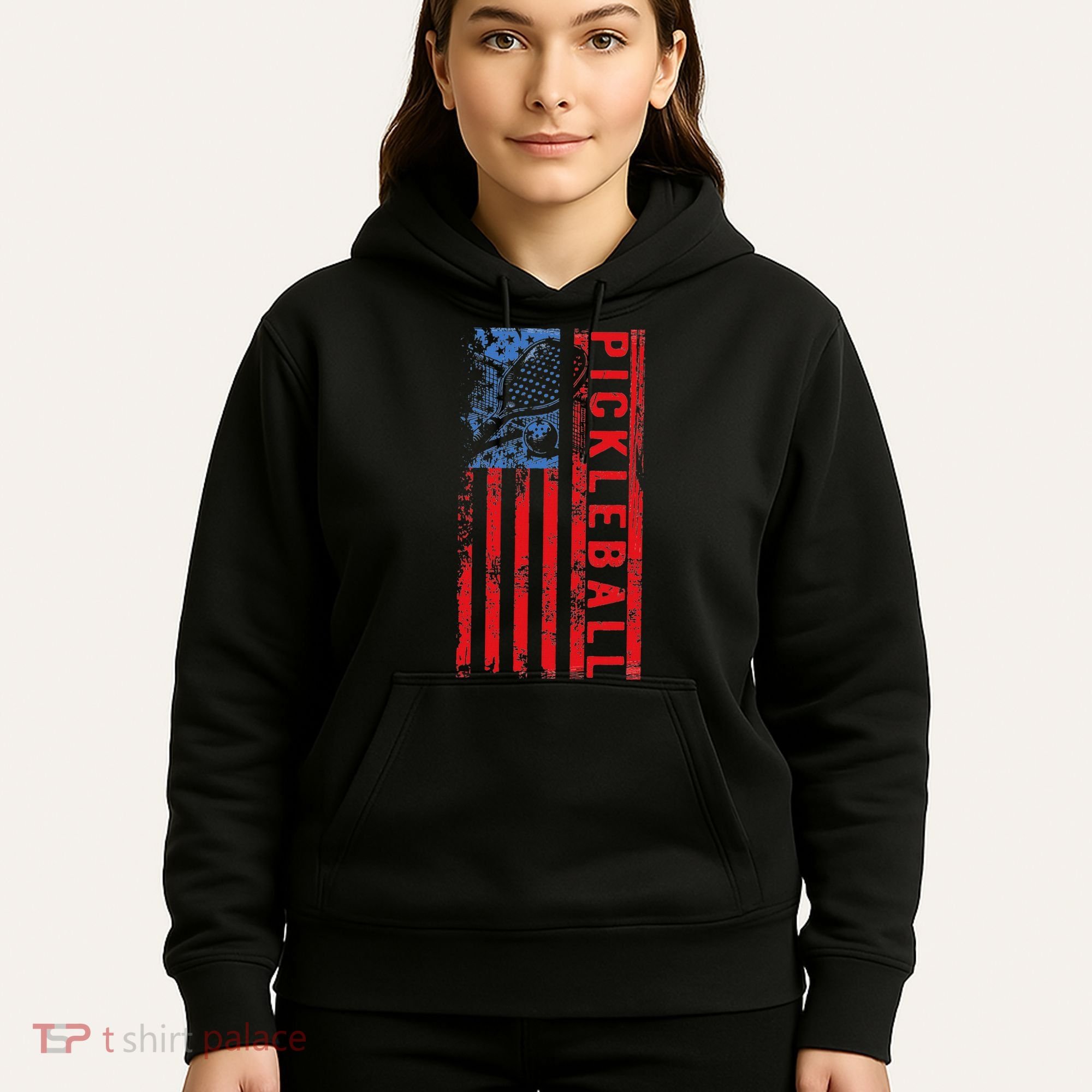 Us Flag Pickleball American Pickleball Player Hoodie