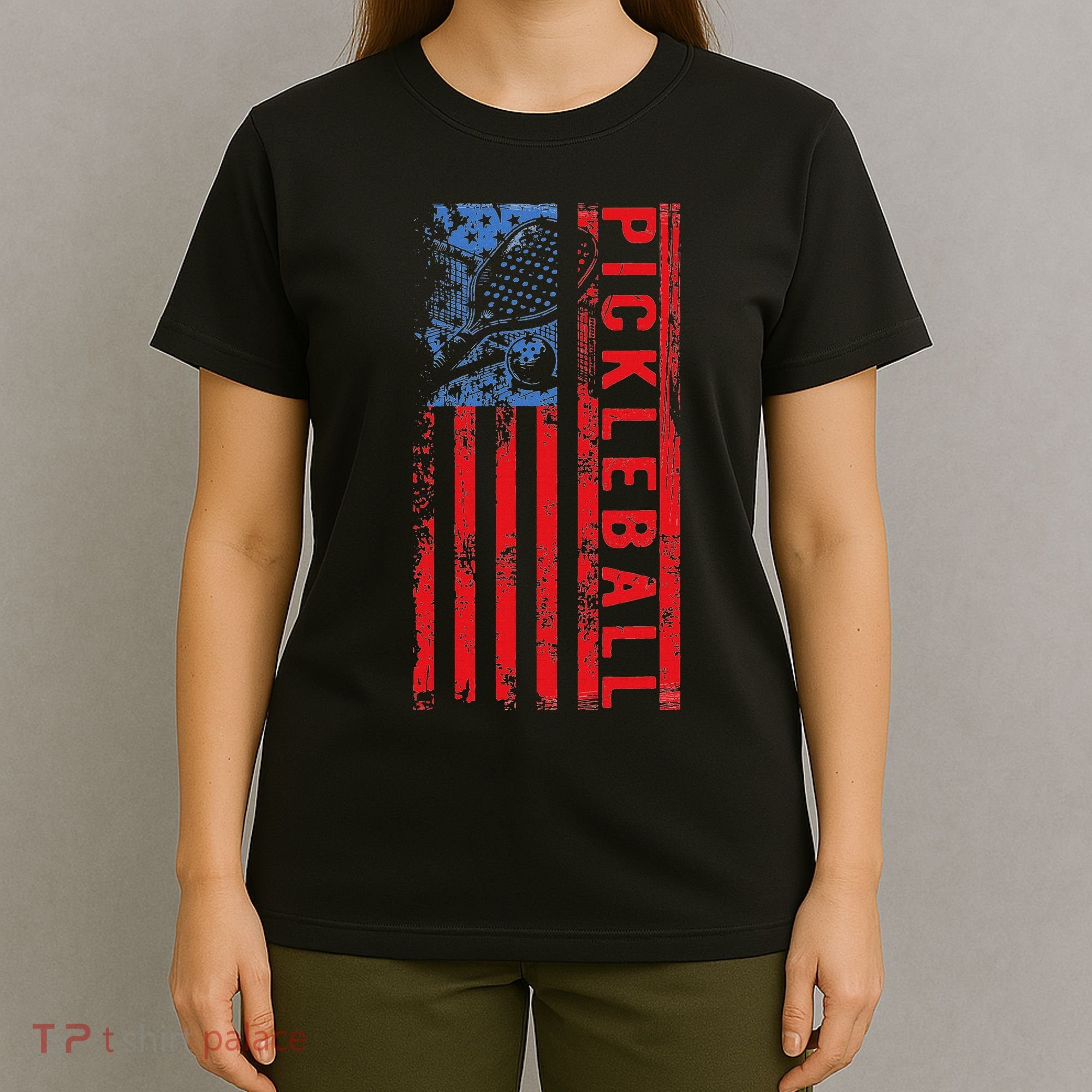 Us Flag Pickleball American Pickleball Player T-Shirt