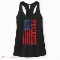 Us Flag Pickleball American Pickleball Player Women's Tank Top thumb 0