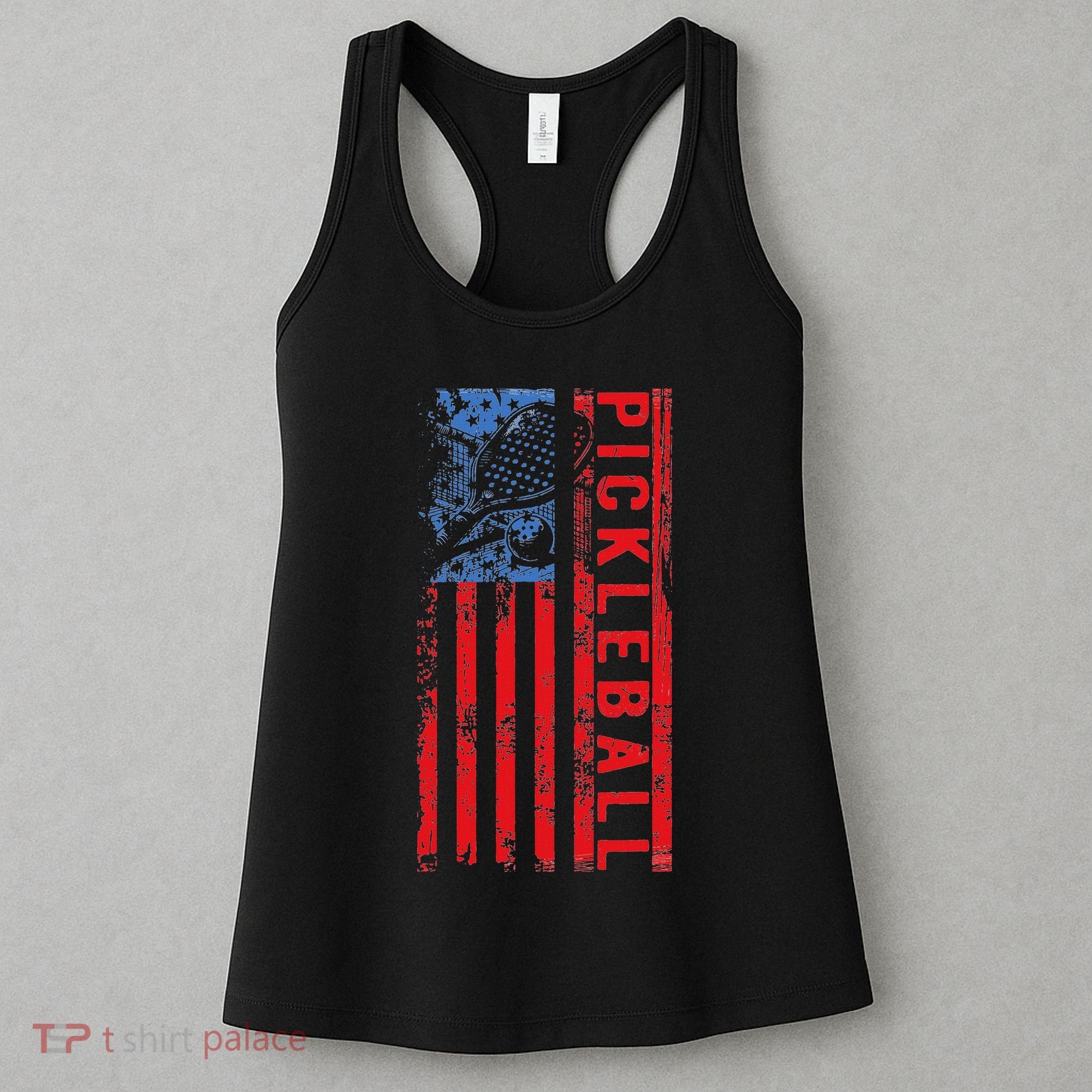 Us Flag Pickleball American Pickleball Player Women's Tank Top