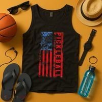 Us Flag Pickleball American Pickleball Player Tank Top thumb 4