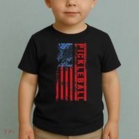 Us Flag Pickleball American Pickleball Player Toddler T-Shirt thumb 2