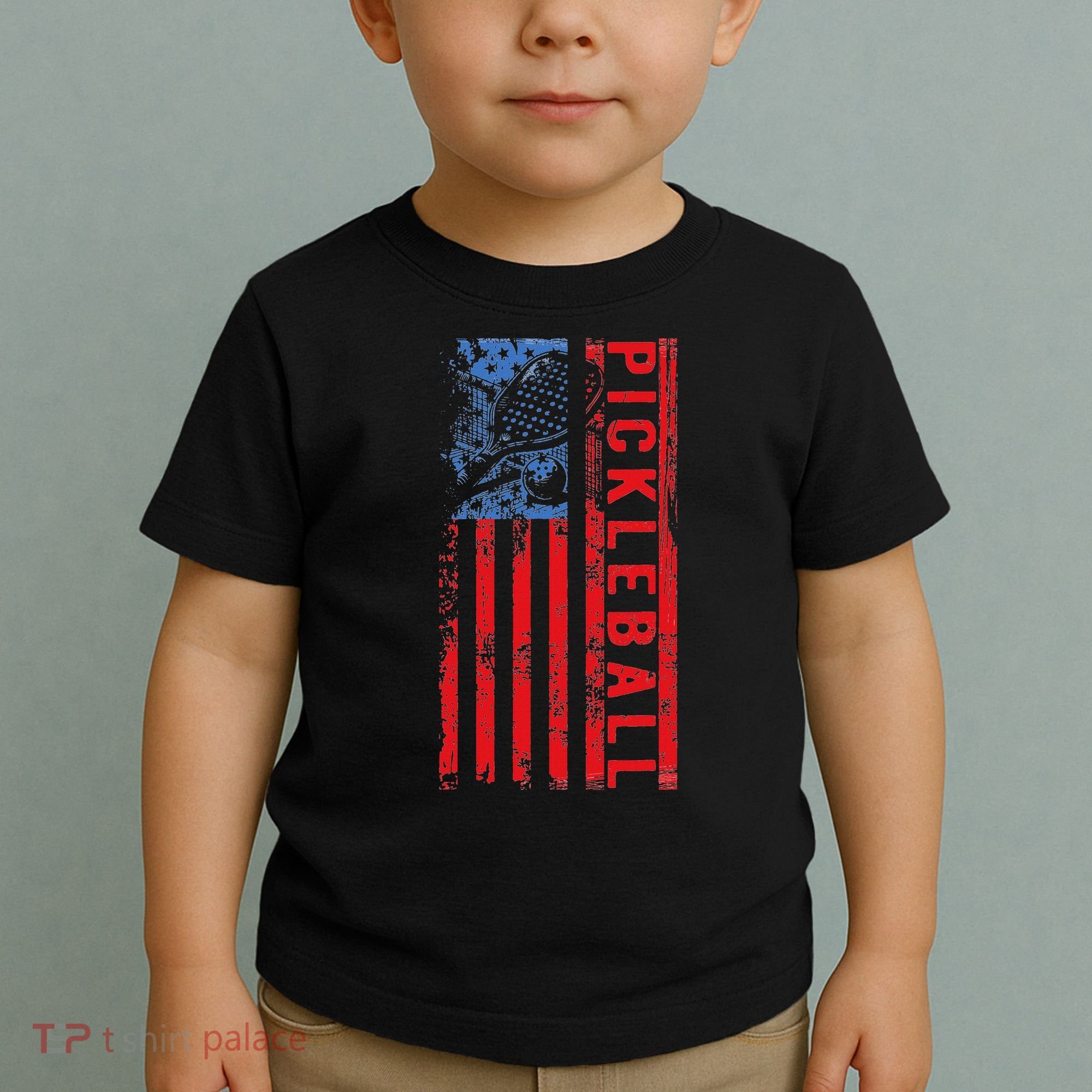 Us Flag Pickleball American Pickleball Player Toddler T-Shirt