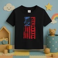 Us Flag Pickleball American Pickleball Player Toddler T-Shirt thumb 3