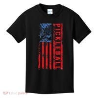 Us Flag Pickleball American Pickleball Player Kids T-Shirt thumb 0