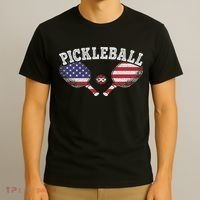 Us Flag Pickleball Player Vintage Pickle Ball Lover T-Shirt thumb 3