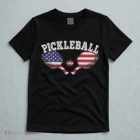Us Flag Pickleball Player Vintage Pickle Ball Lover T-Shirt thumb 5