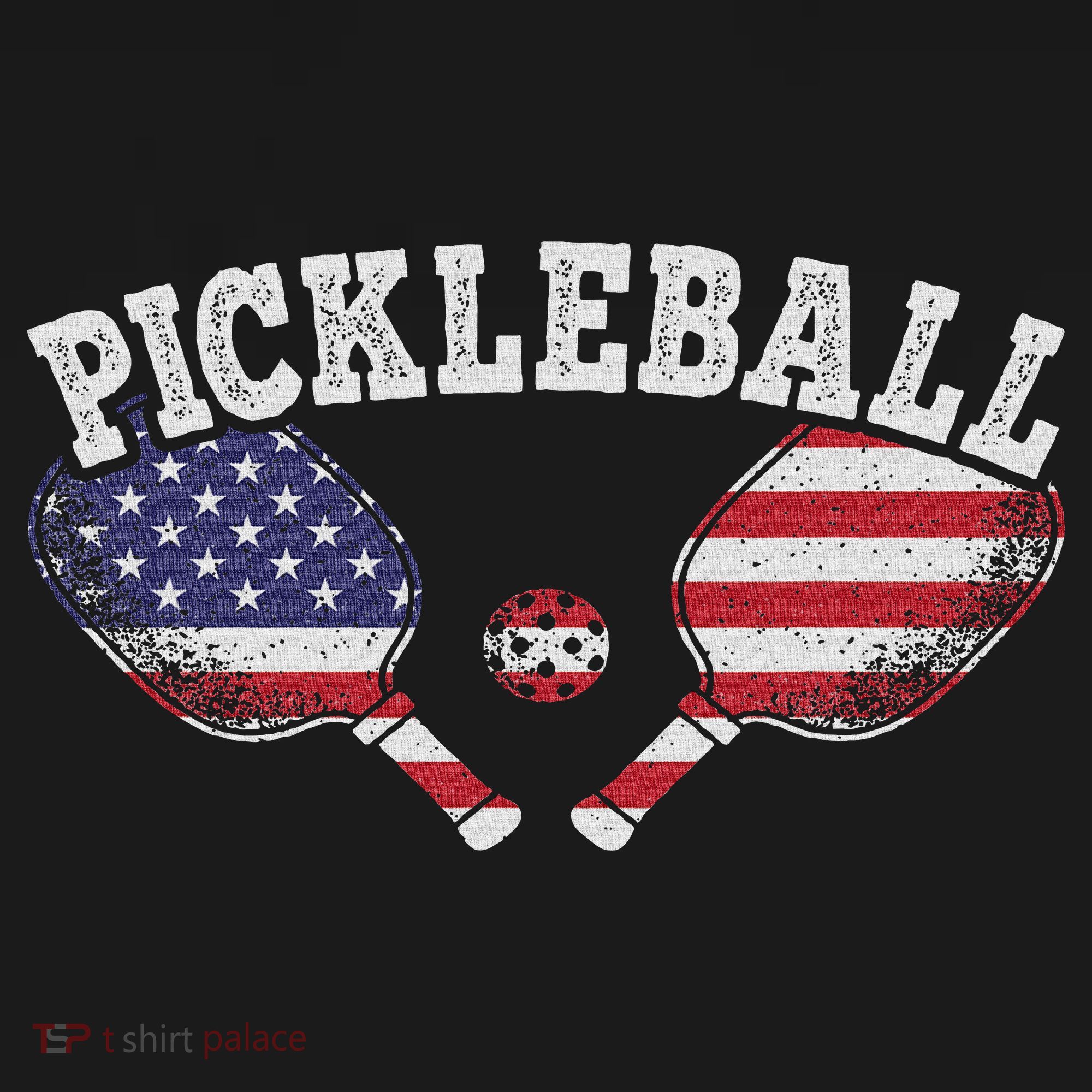 Us Flag Pickleball Player Vintage Pickle Ball Lover T-Shirt