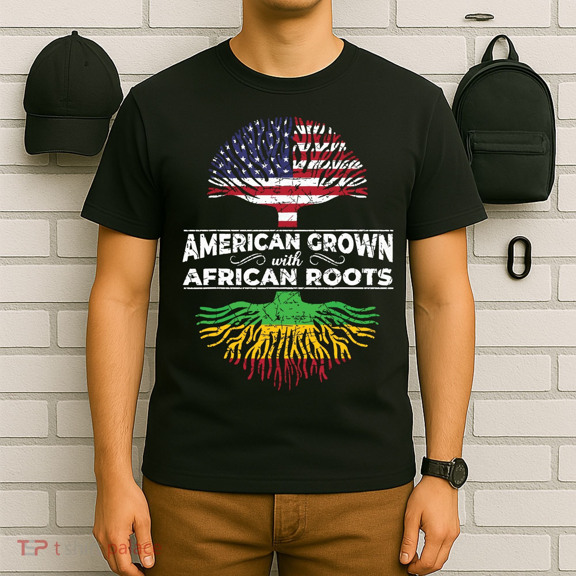 Us Flag Pride African American Heritage Black History Month T-Shirt