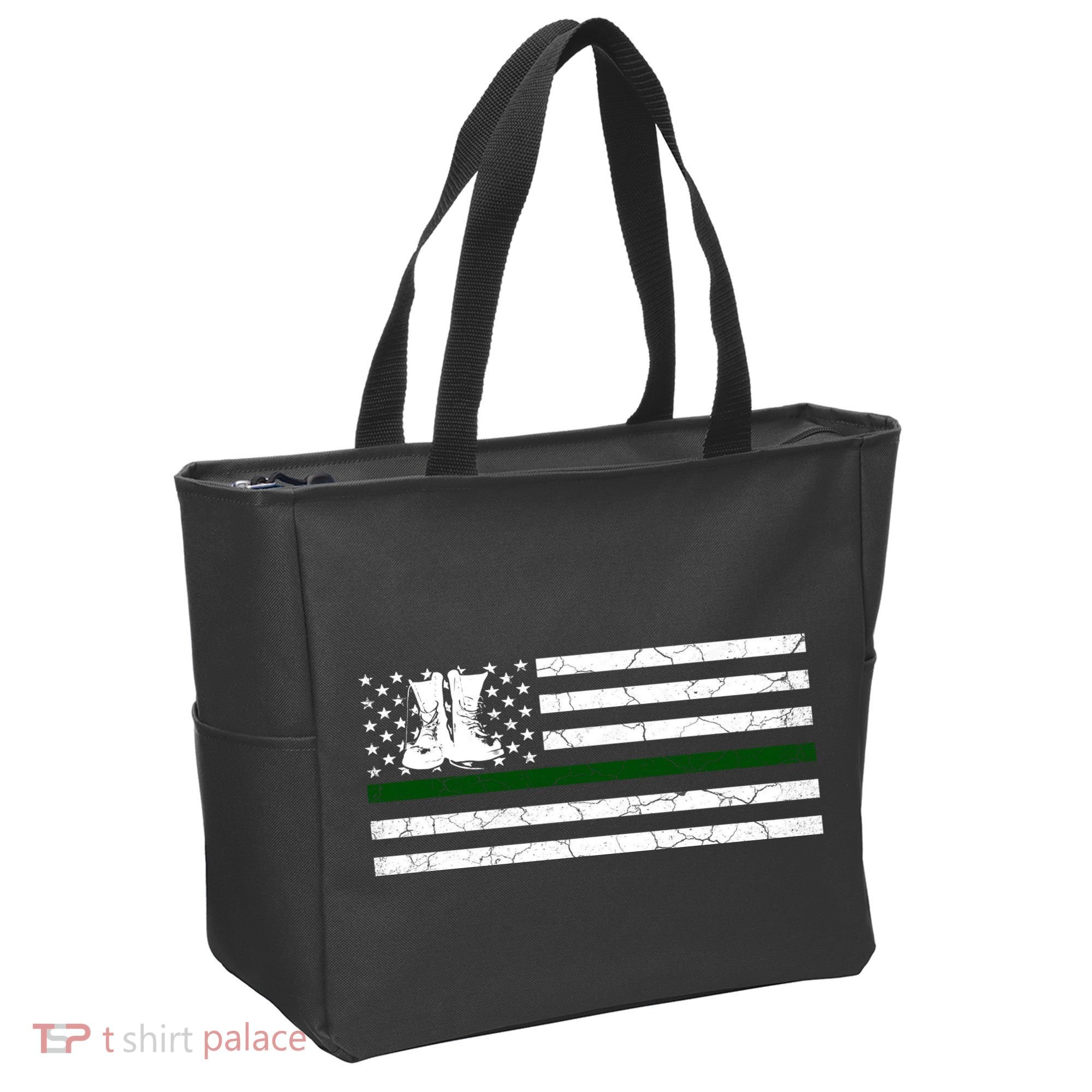 US Flag Patriotic Army Boots Tote Bag