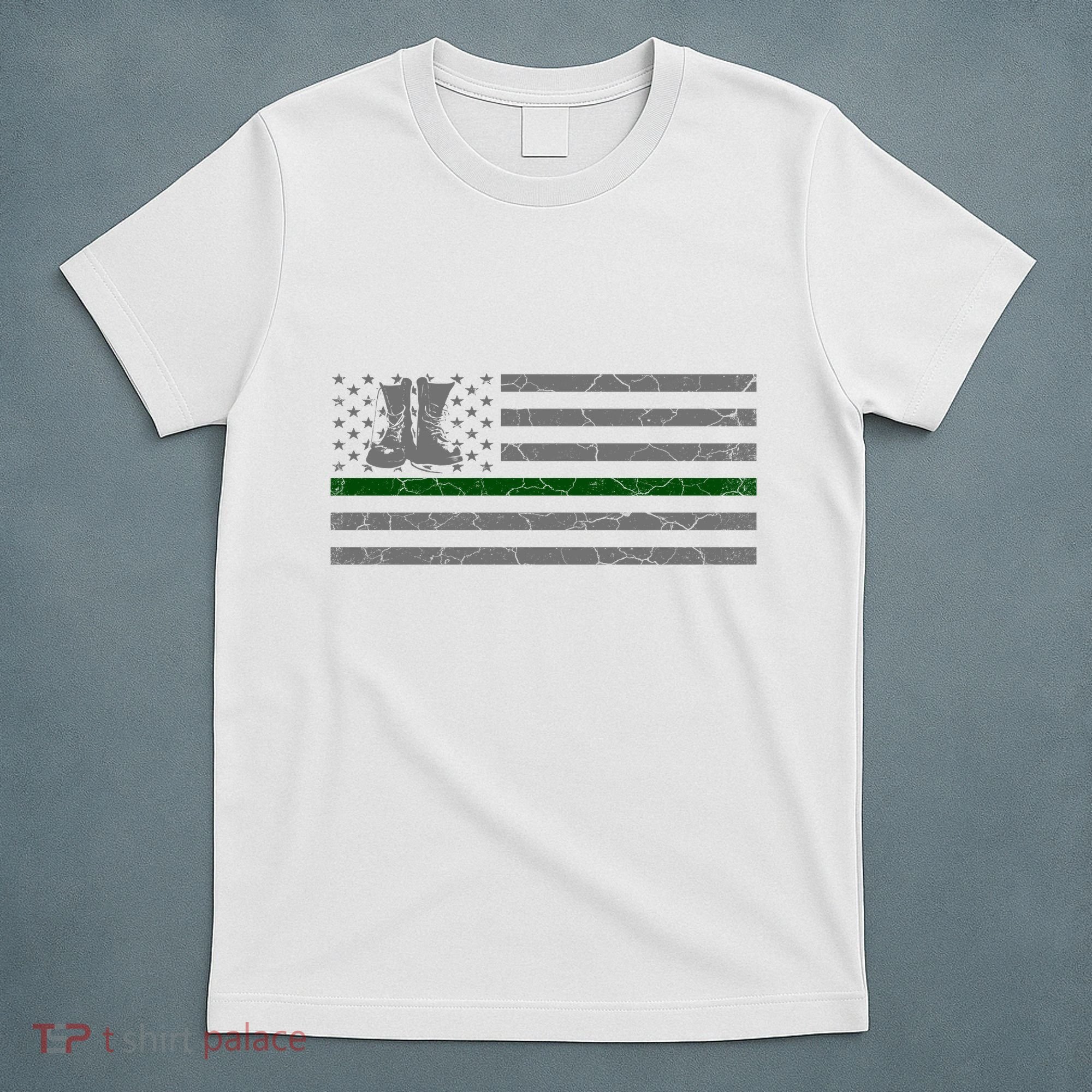 US Flag Patriotic Army Boots T-Shirt