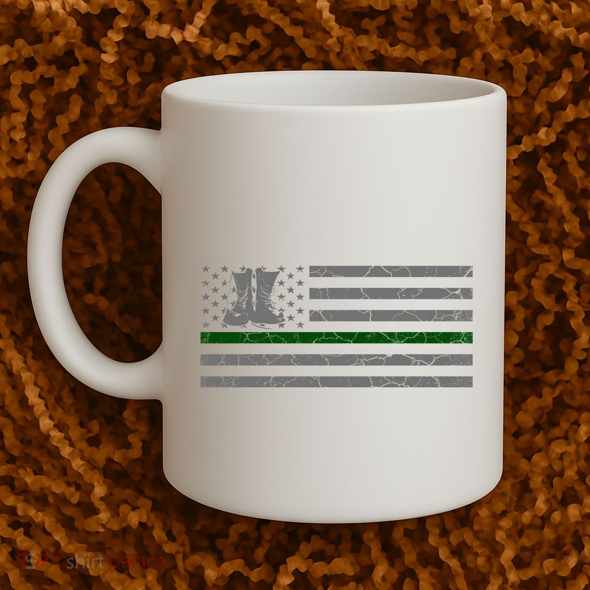 US Flag Patriotic Army Boots Coffee Mug