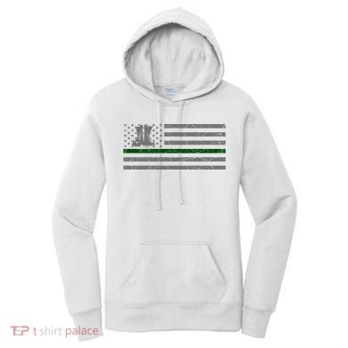 US Flag Patriotic Army Boots Women's Hoodie