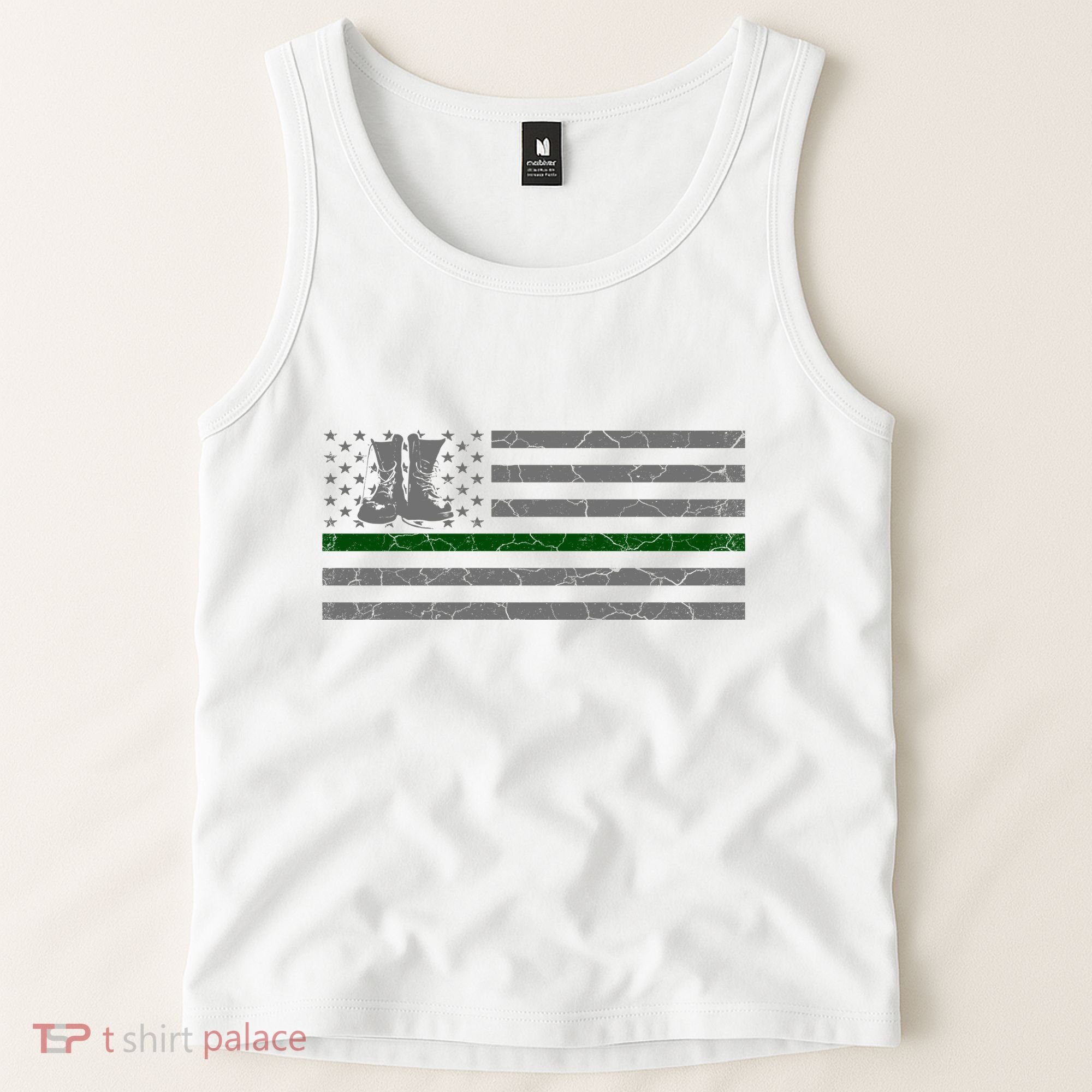 US Flag Patriotic Army Boots Tank Top