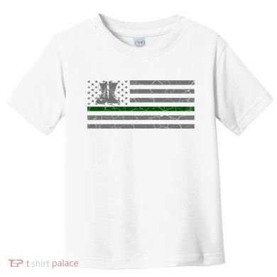 US Flag Patriotic Army Boots Toddler T-Shirt