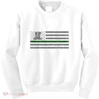 US Flag Patriotic Army Boots Kids Sweatshirt thumb 0