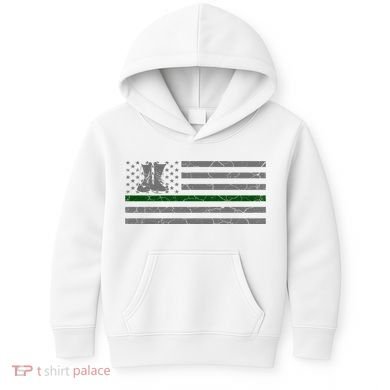 US Flag Patriotic Army Boots Kids Hoodie