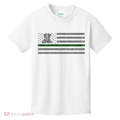 US Flag Patriotic Army Boots Kids T-Shirt