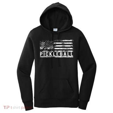 Us Flag Pickleball American Pickleball Player Women's Hoodie