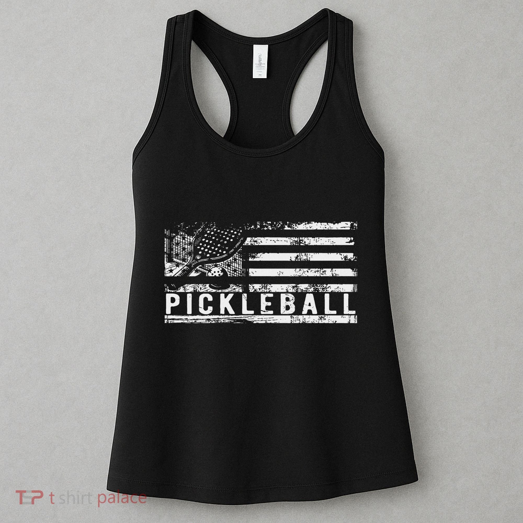 Us Flag Pickleball American Pickleball Player Women's Tank Top