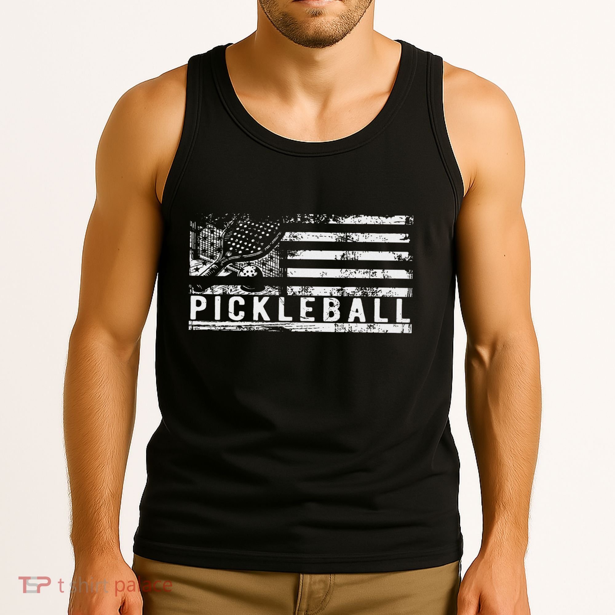 Us Flag Pickleball American Pickleball Player Tank Top