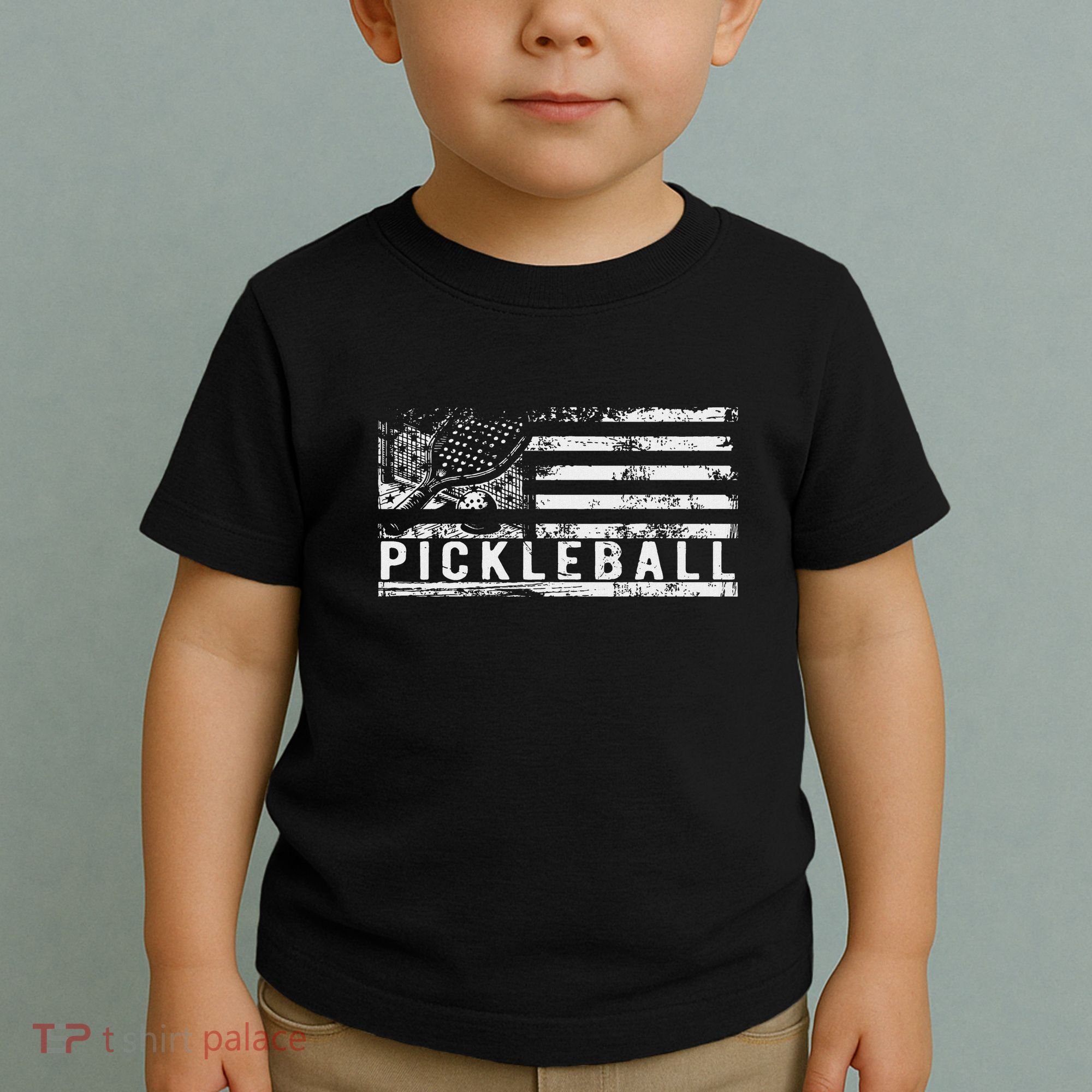 Us Flag Pickleball American Pickleball Player Toddler T-Shirt