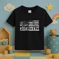 Us Flag Pickleball American Pickleball Player Toddler T-Shirt thumb 3