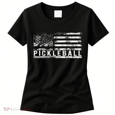 Us Flag Pickleball American Pickleball Player Women's T-Shirt