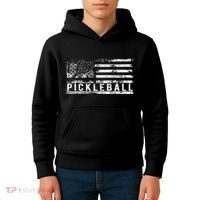 Us Flag Pickleball American Pickleball Player Kids Hoodie thumb 4
