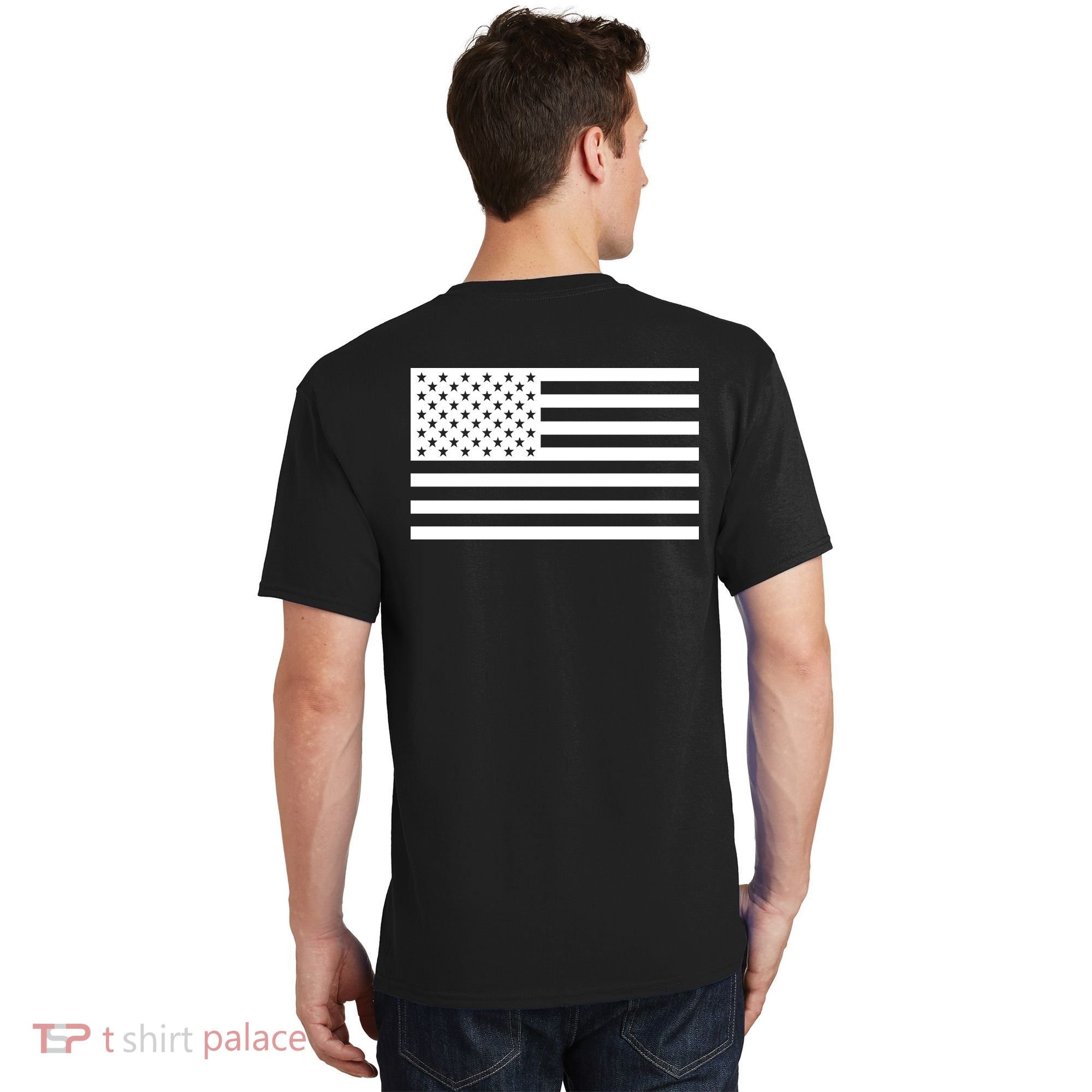 USA Flag Patriotic Front & Back United States Of America Pride T-Shirt