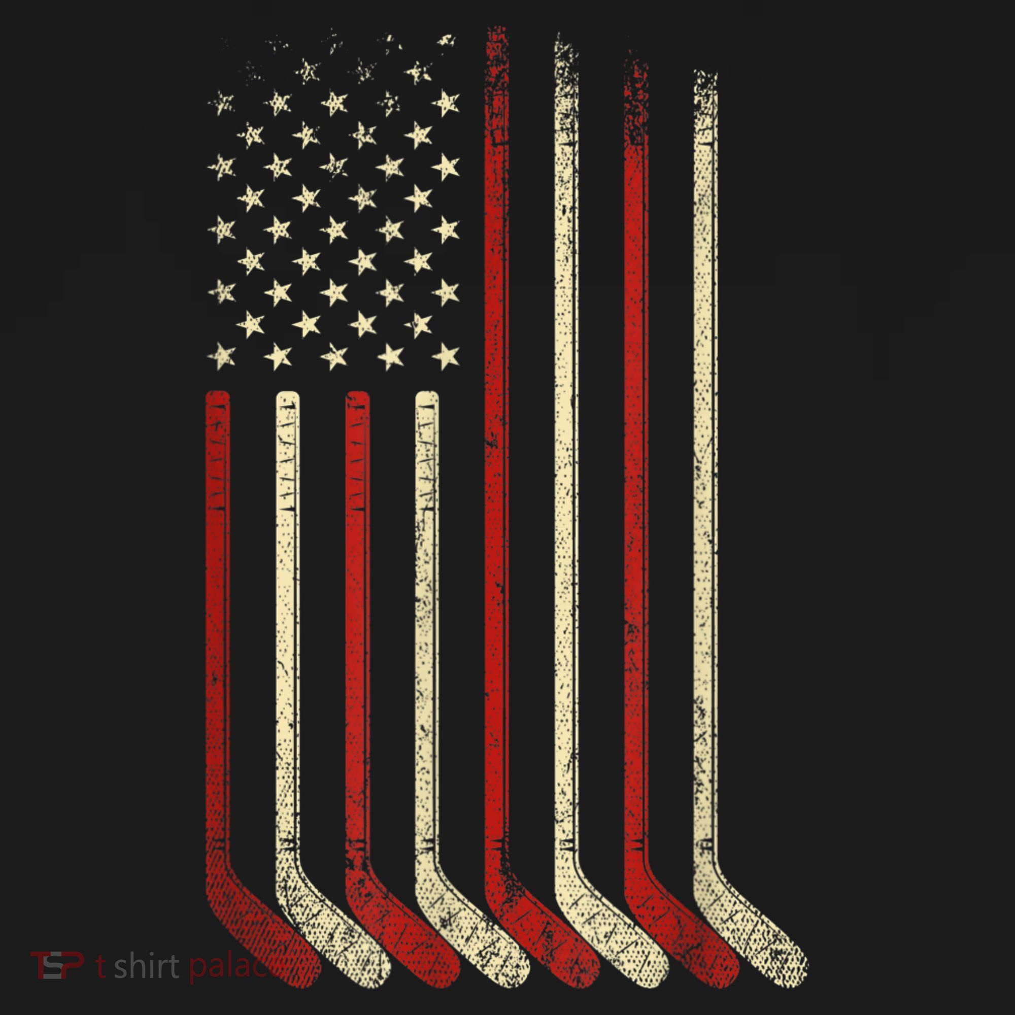 US Flag Patriotic American Hockey Player Ice Hockey T-Shirt