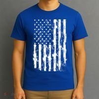 Usa Flag Patriotic 4th Of July Tattered American Flag Gift T-Shirt thumb 3