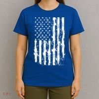 Usa Flag Patriotic 4th Of July Tattered American Flag Gift T-Shirt thumb 4