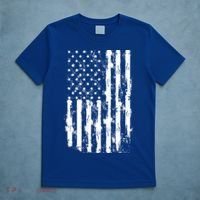 Usa Flag Patriotic 4th Of July Tattered American Flag Gift T-Shirt thumb 5