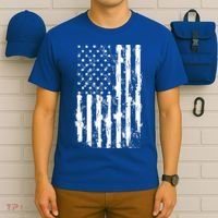 Usa Flag Patriotic 4th Of July Tattered American Flag Gift T-Shirt thumb 6