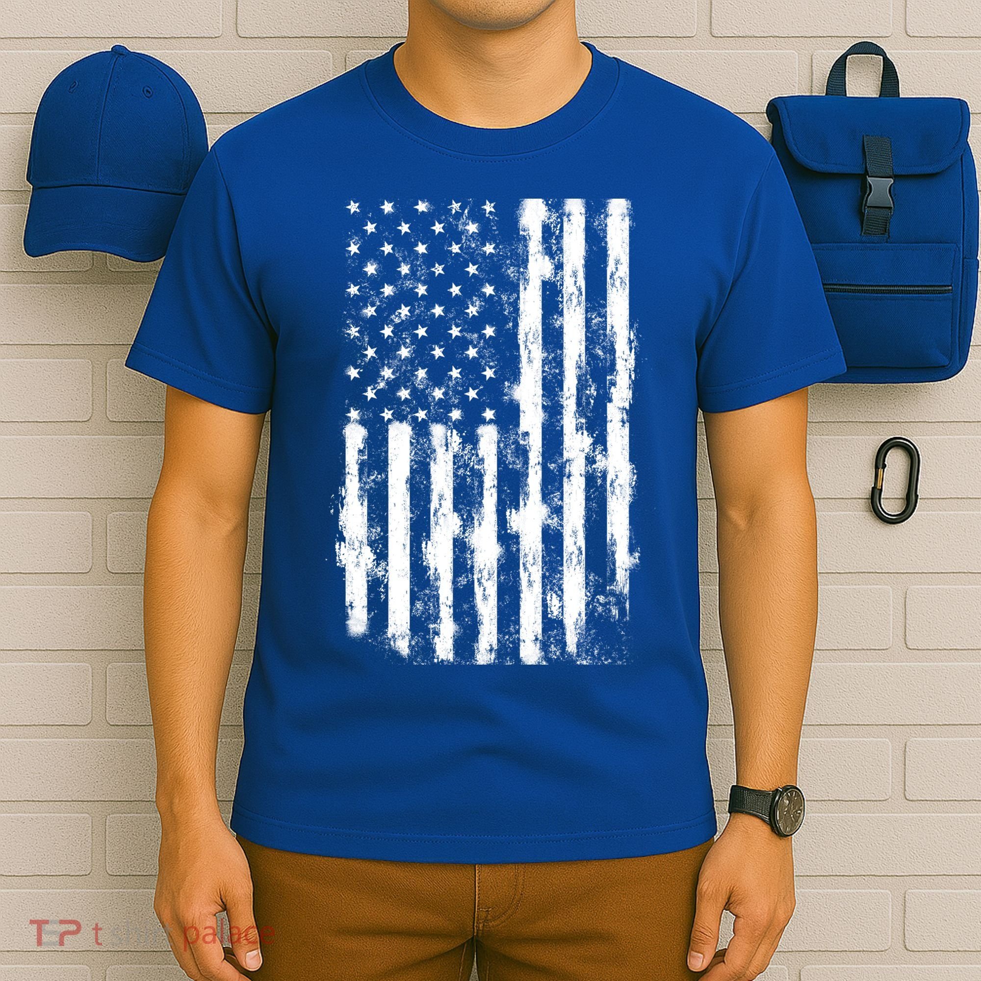Usa Flag Patriotic 4th Of July Tattered American Flag Gift T-Shirt