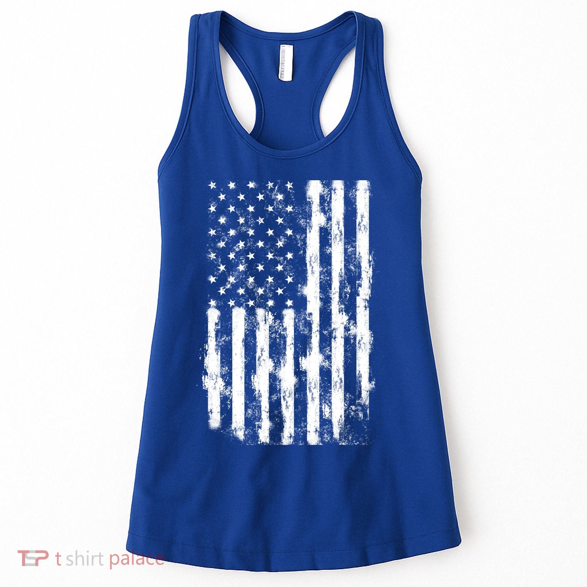 Usa Flag Patriotic 4th Of July Tattered American Flag Gift Women's Tank Top
