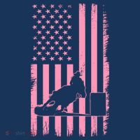 Us Flag Pink Cowgirl Rodeo Western Horse Barrel Racing T-Shirt thumb 7