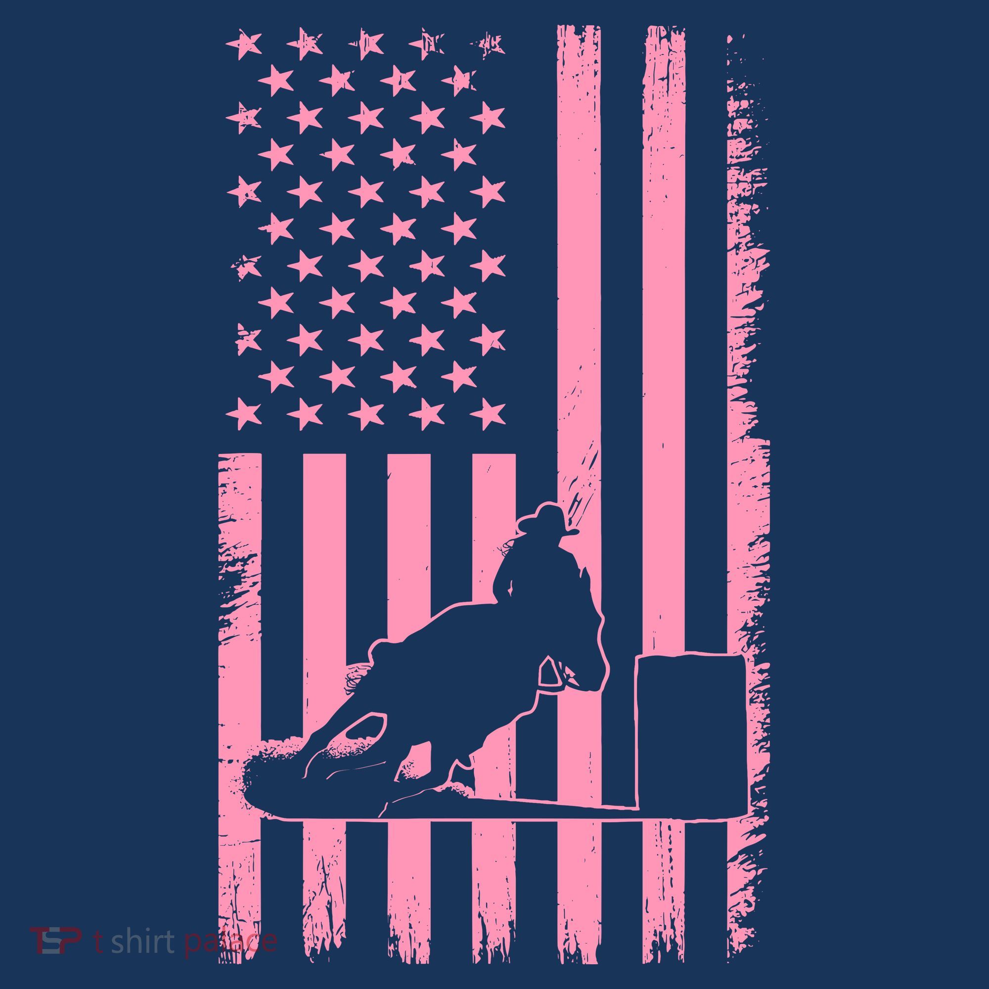 Us Flag Pink Cowgirl Rodeo Western Horse Barrel Racing Women's Tank Top