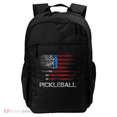 Us Flag Pickleball Player Paddleball Lover Backpack