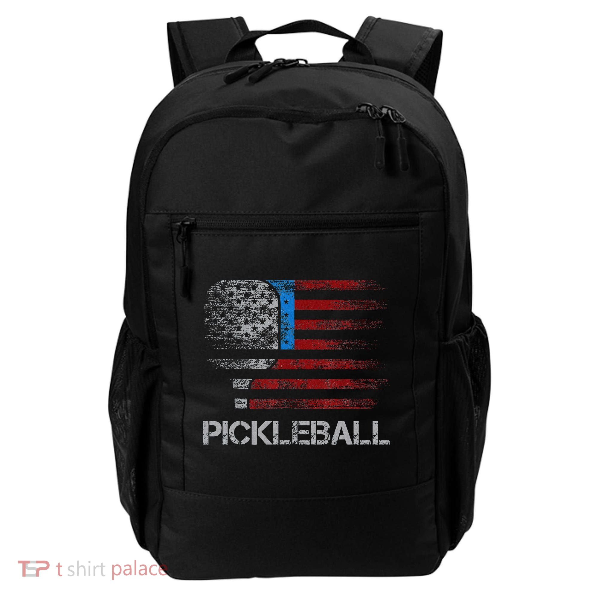 Us Flag Pickleball Player Paddleball Lover Backpack