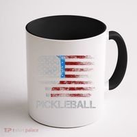 Us Flag Pickleball Player Paddleball Lover Coffee Mug thumb 1
