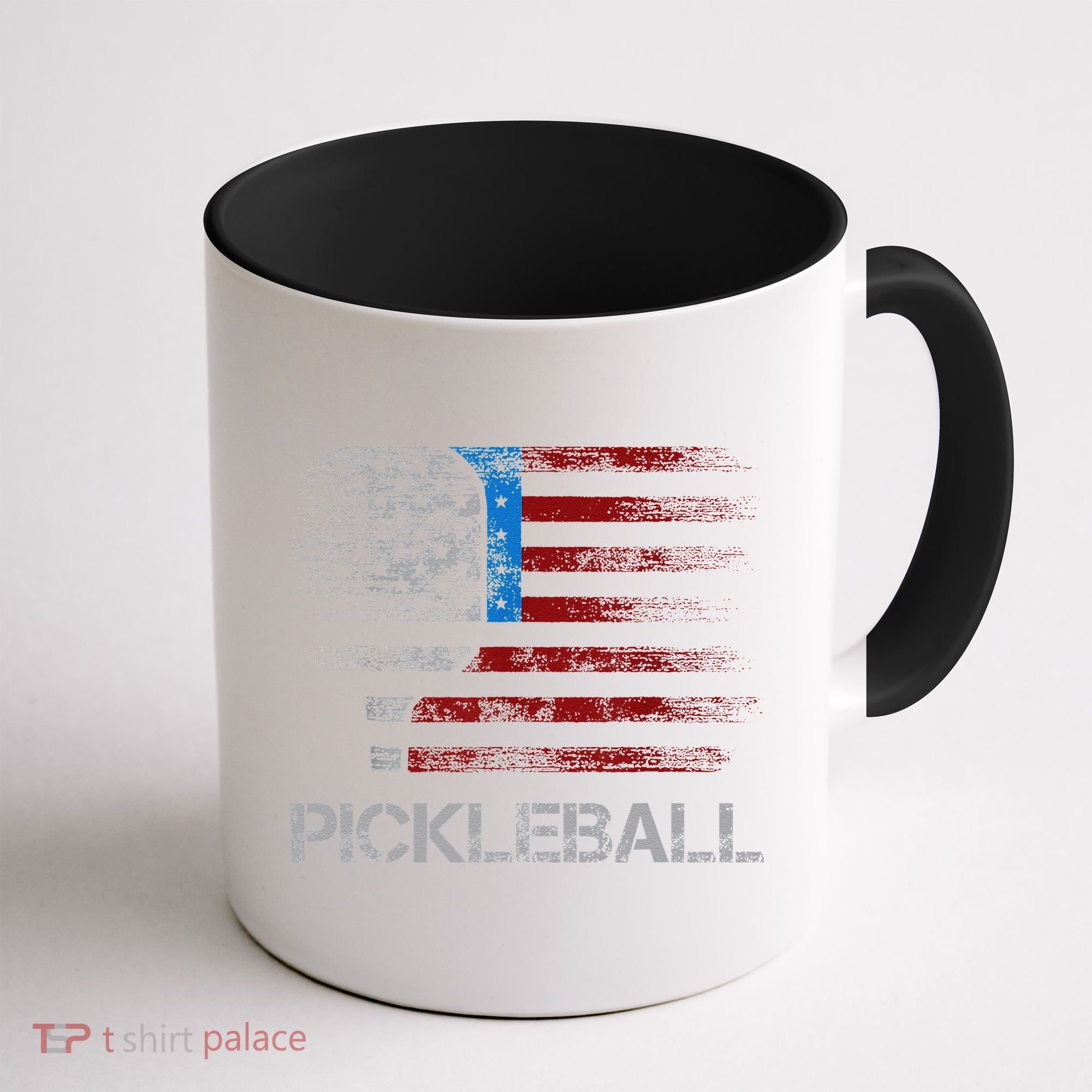 Us Flag Pickleball Player Paddleball Lover Coffee Mug