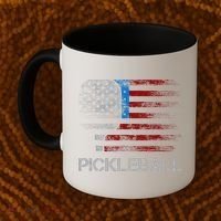 Us Flag Pickleball Player Paddleball Lover Coffee Mug thumb 2