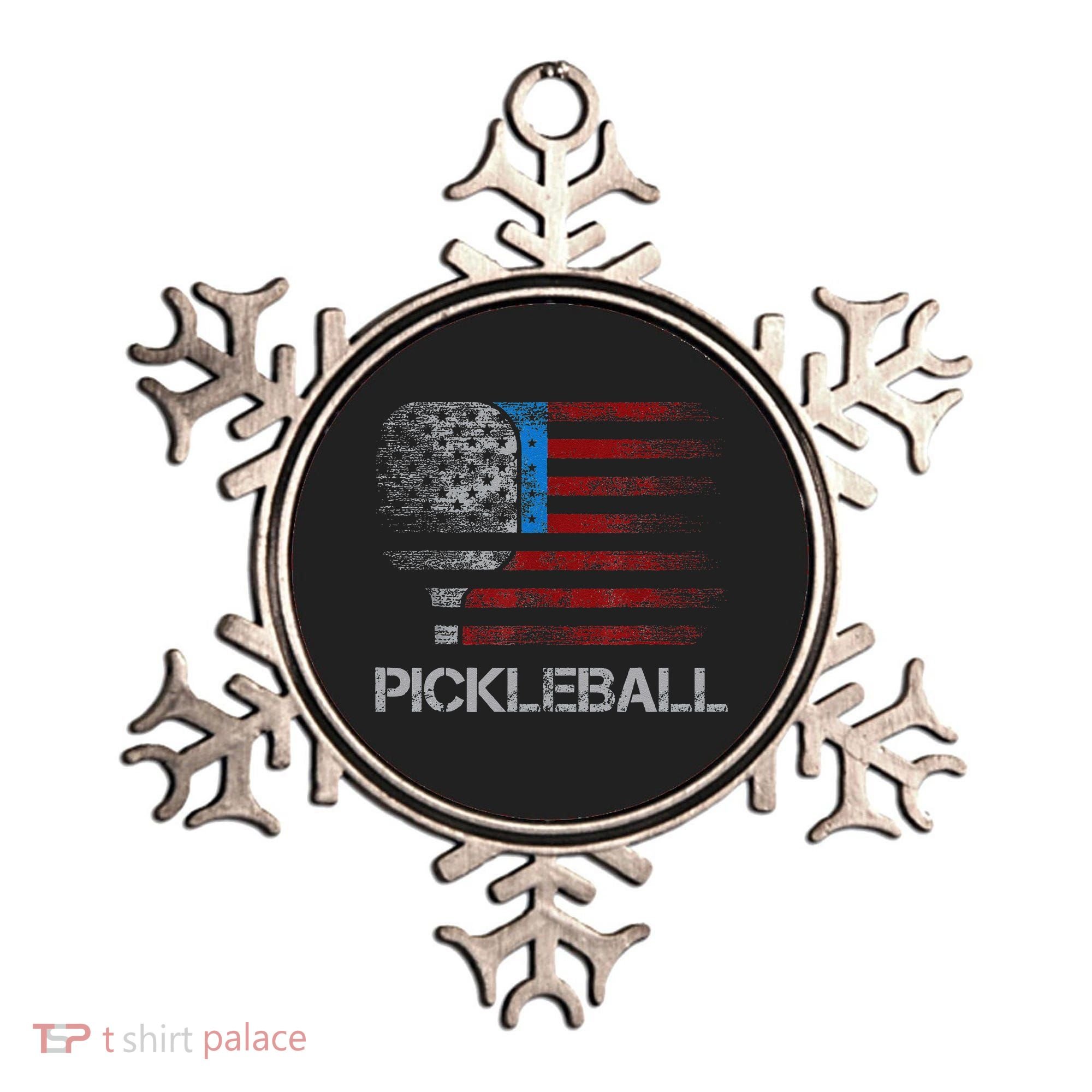 Us Flag Pickleball Player Paddleball Lover Ornament