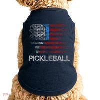 Us Flag Pickleball Player Paddleball Lover Doggie Tank thumb 0