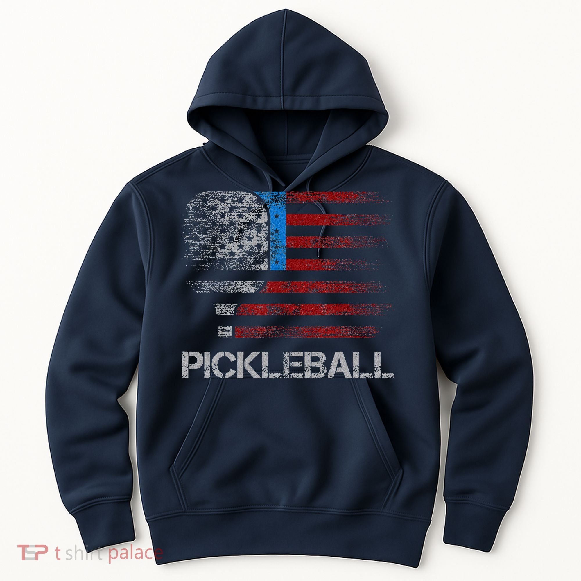 Us Flag Pickleball Player Paddleball Lover Hoodie