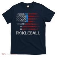 Us Flag Pickleball Player Paddleball Lover T-Shirt thumb 0