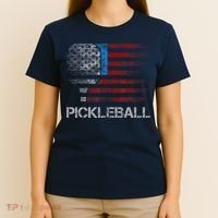 Us Flag Pickleball Player Paddleball Lover T-Shirt thumb 4